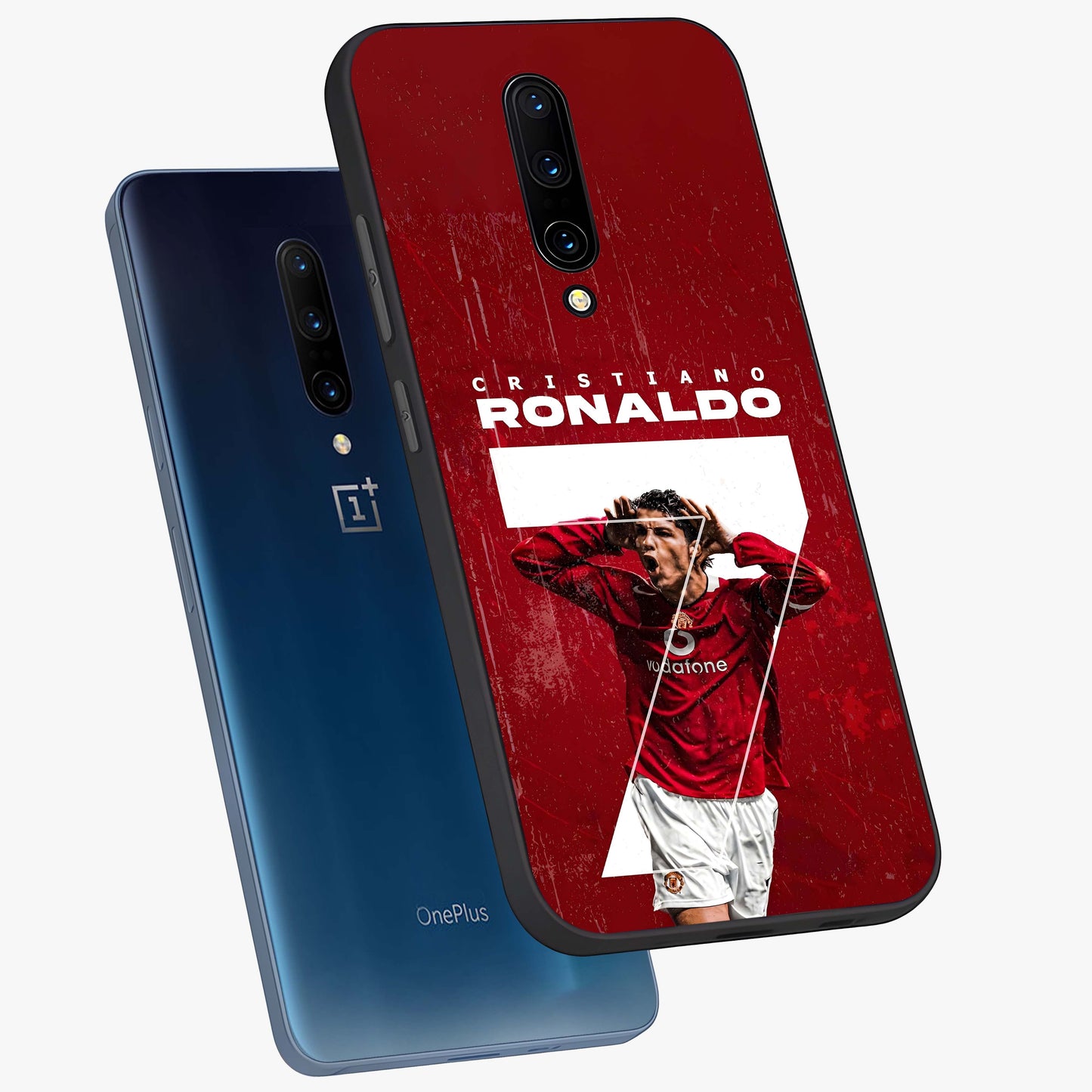 Goal Celebration Legacy Glass Case displayed in angled mockup highlighting energetic sports celebration design with bold athletic theme.