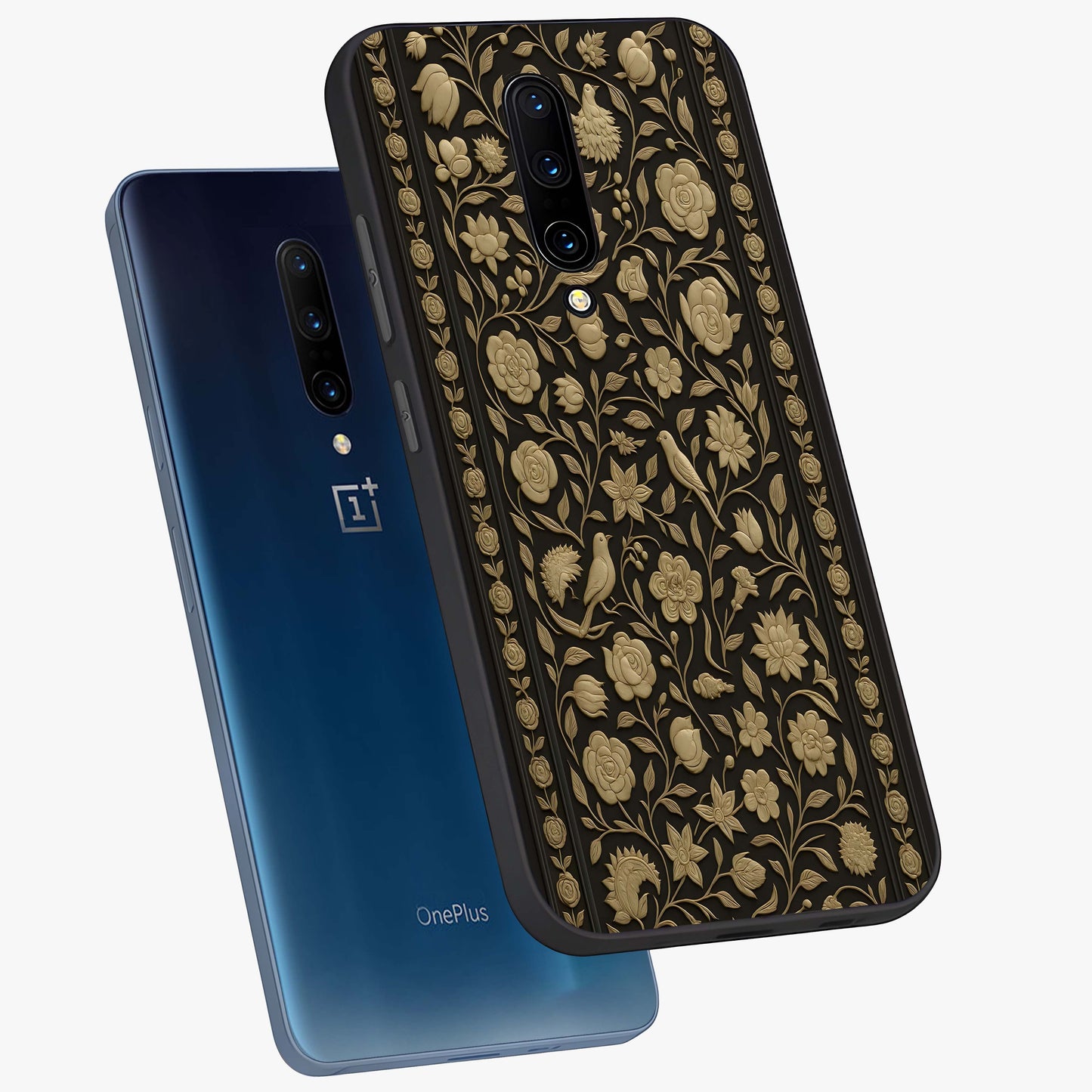 Golden Evil Eye Mandala Glass Case displayed in angled mockup highlighting protective evil eye symbol with golden mandala design.