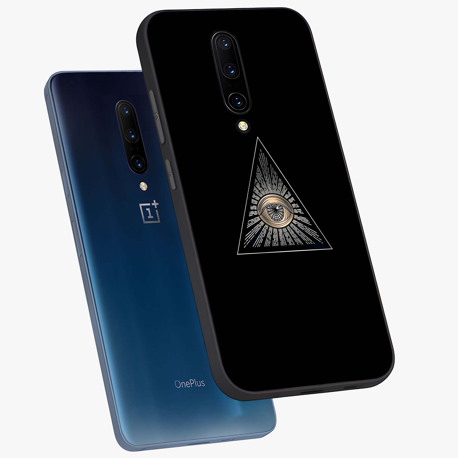 Illuminati Evil Glass Case displayed in angled mockup highlighting dark occult inspired design with bold aesthetic style.