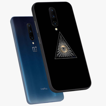 Illuminati Evil Glass Case displayed in angled mockup highlighting dark occult inspired design with bold aesthetic style.