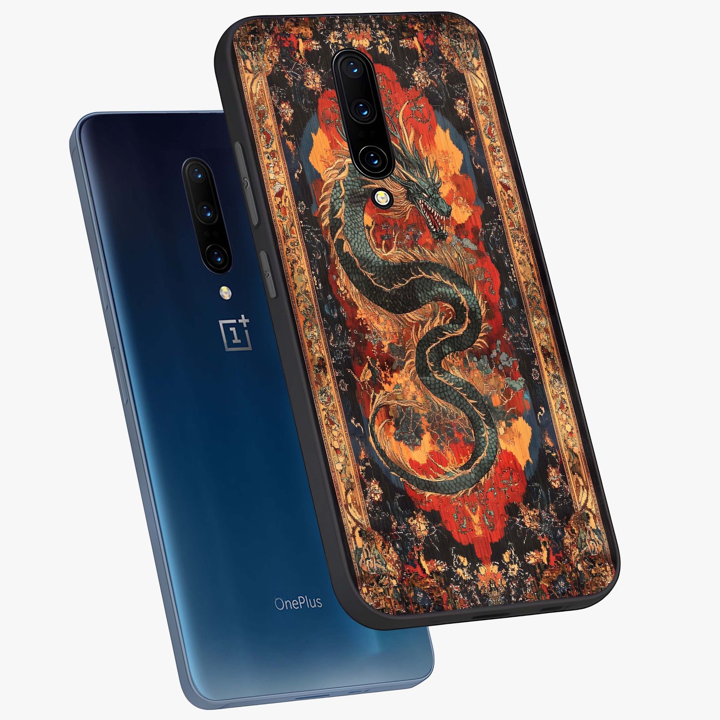 Inferno Dragon Soul Glass Case displayed in angled mockup highlighting powerful dragon illustration with inferno aesthetic.
