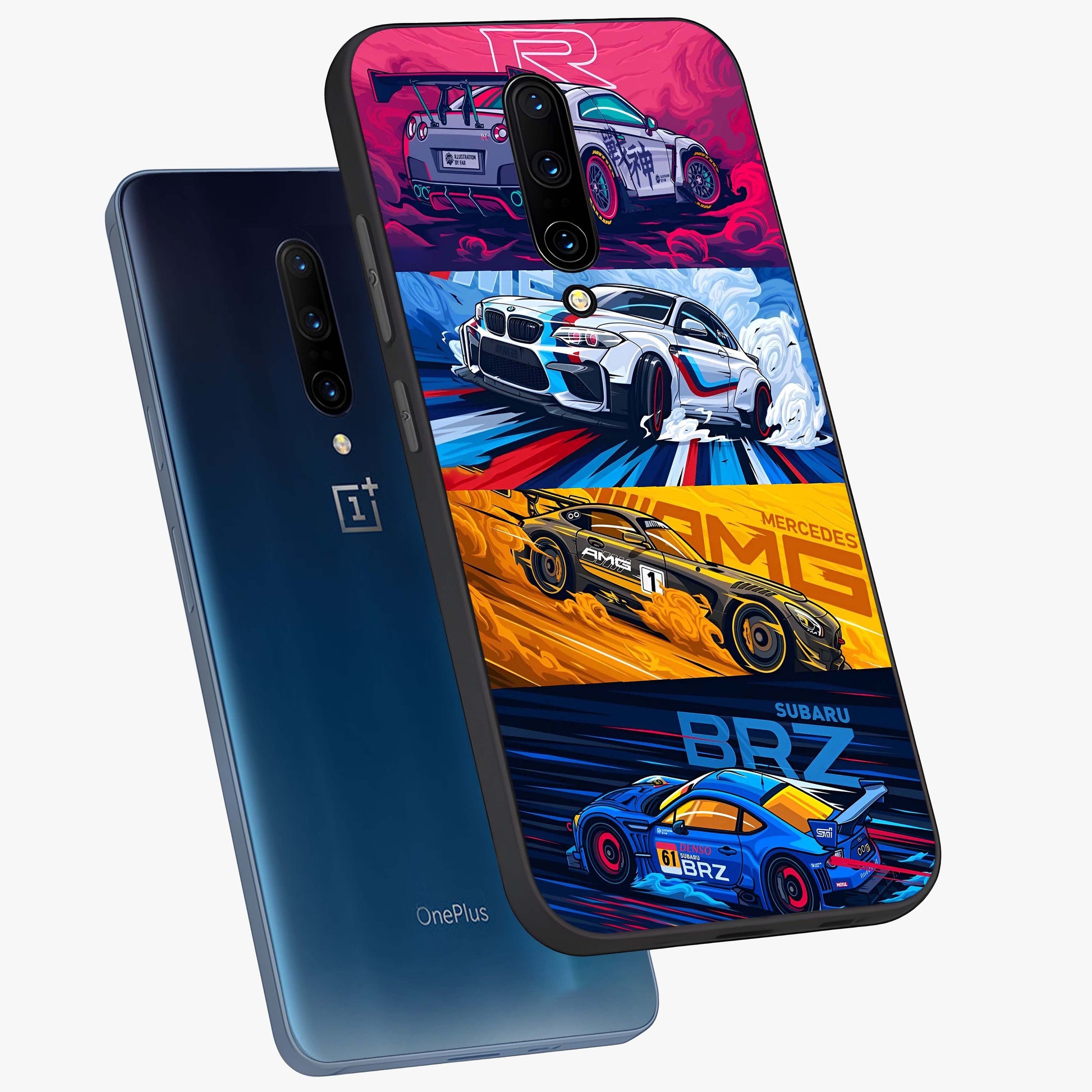 JDM Sports Car Glass Case displayed in angled mockup highlighting sleek Japanese racing car design with automotive aesthetic.