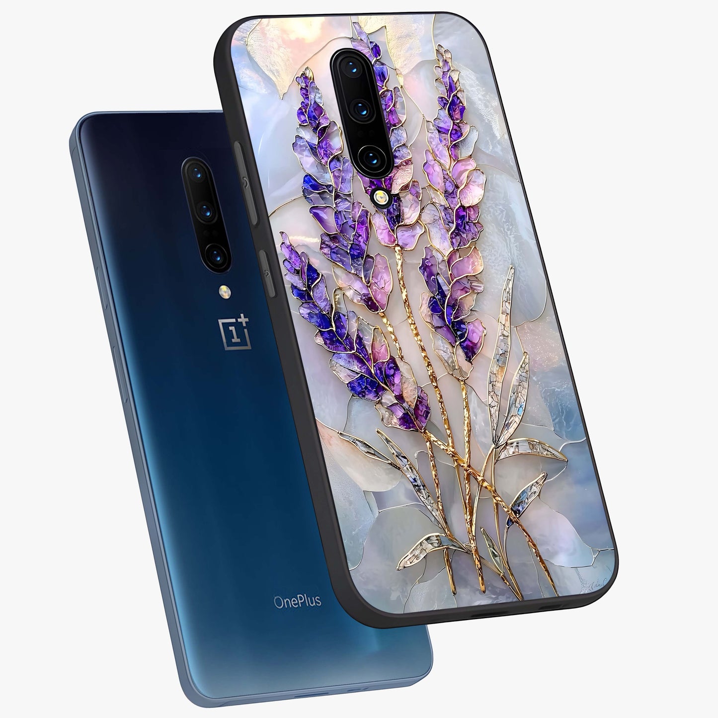 Lavender Dream Glow Glass Case displayed in angled mockup highlighting dreamy purple glow design with soft artistic style.