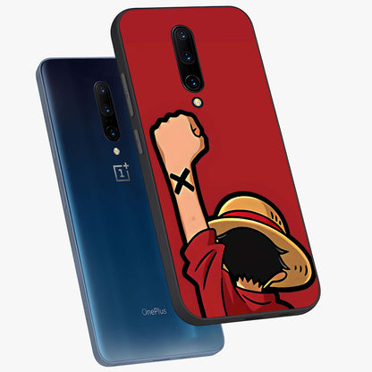 Luffy X Spirit Glass Case displayed in angled mockup highlighting powerful anime design with energetic action aesthetic.