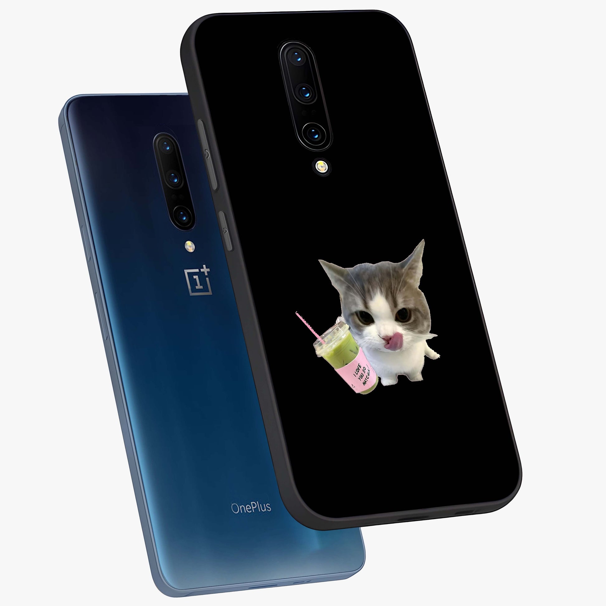 Matcha Cat Style Glass Case displayed in angled mockup highlighting playful feline design with pastel matcha aesthetic.
