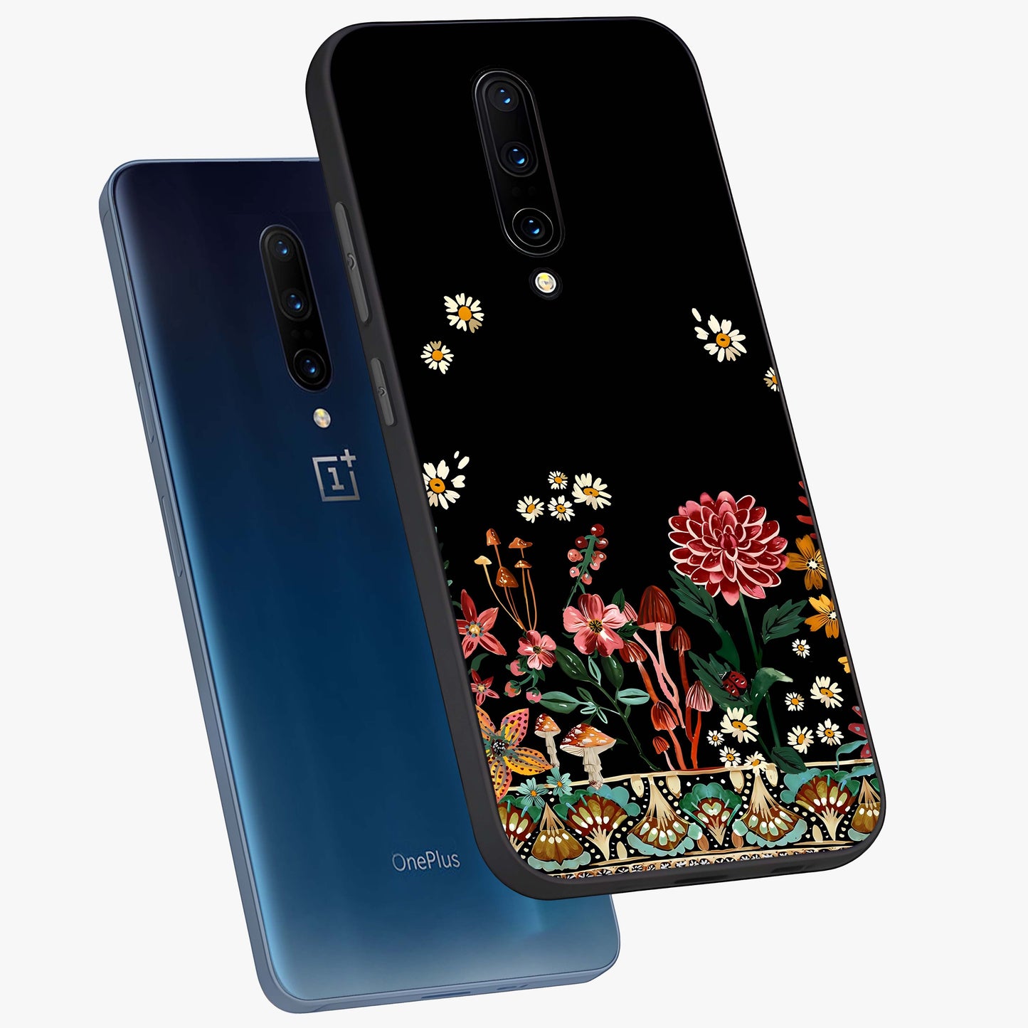 Midnight Bloom Pattern Glass Case displayed in angled mockup highlighting elegant flower design with midnight aesthetic style.