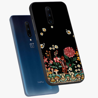 Midnight Bloom Pattern Glass Case displayed in angled mockup highlighting elegant flower design with midnight aesthetic style.