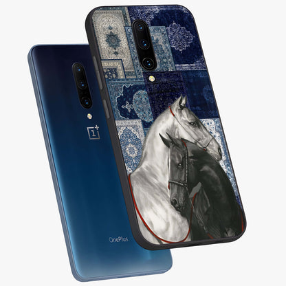 Midnight Stallion Blues Glass Case displayed in angled mockup highlighting powerful stallion illustration with deep midnight tones.