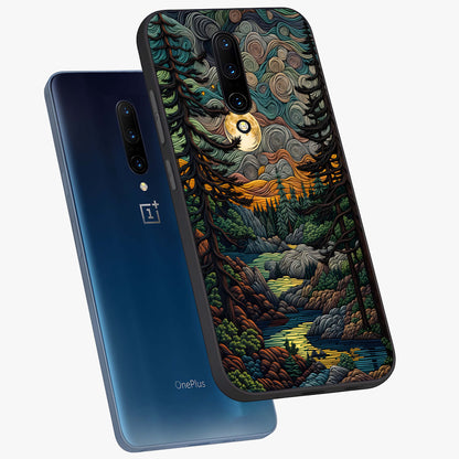 Moonlight Forest Dream Glass Case displayed in angled mockup highlighting dreamy forest design with glowing moon aesthetic.