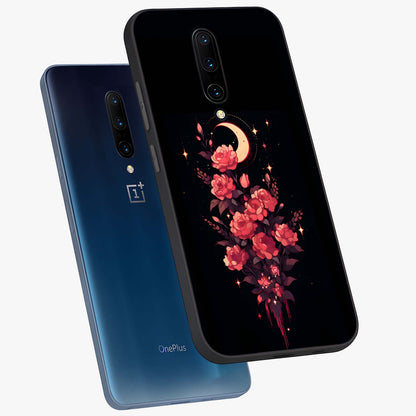 Moonlit Floral Elegance Glass Case displayed in angled mockup highlighting graceful flower design with soft moonlight aesthetic.
