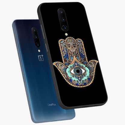 Mystic Hamsa Eye Glass Case displayed in angled mockup highlighting spiritual hamsa symbol with mystical aesthetic style.