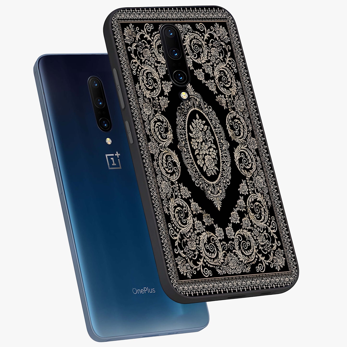 Noir Bloom Elegance Glass Case displayed in angled mockup highlighting refined flower design with stylish noir aesthetic.
