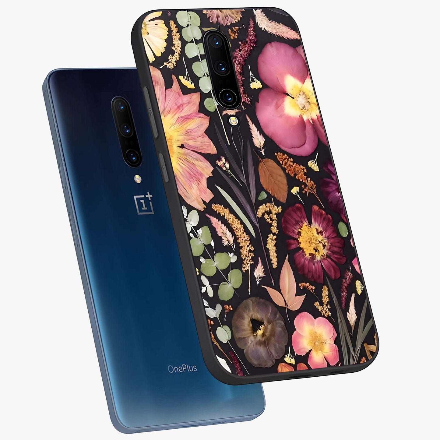 Petal Dream Tapestry Glass Case displayed in angled mockup highlighting decorative petal pattern with elegant botanical aesthetic.