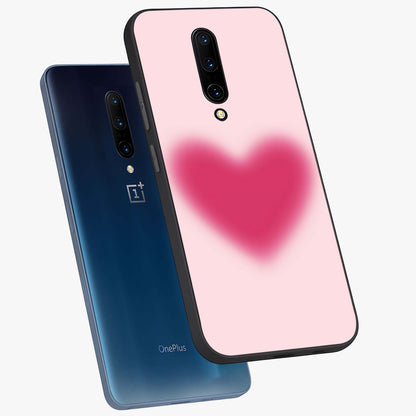 Pink Aura Heart Glass Case displayed in angled mockup highlighting vibrant pink heart design with dreamy aura aesthetic.
