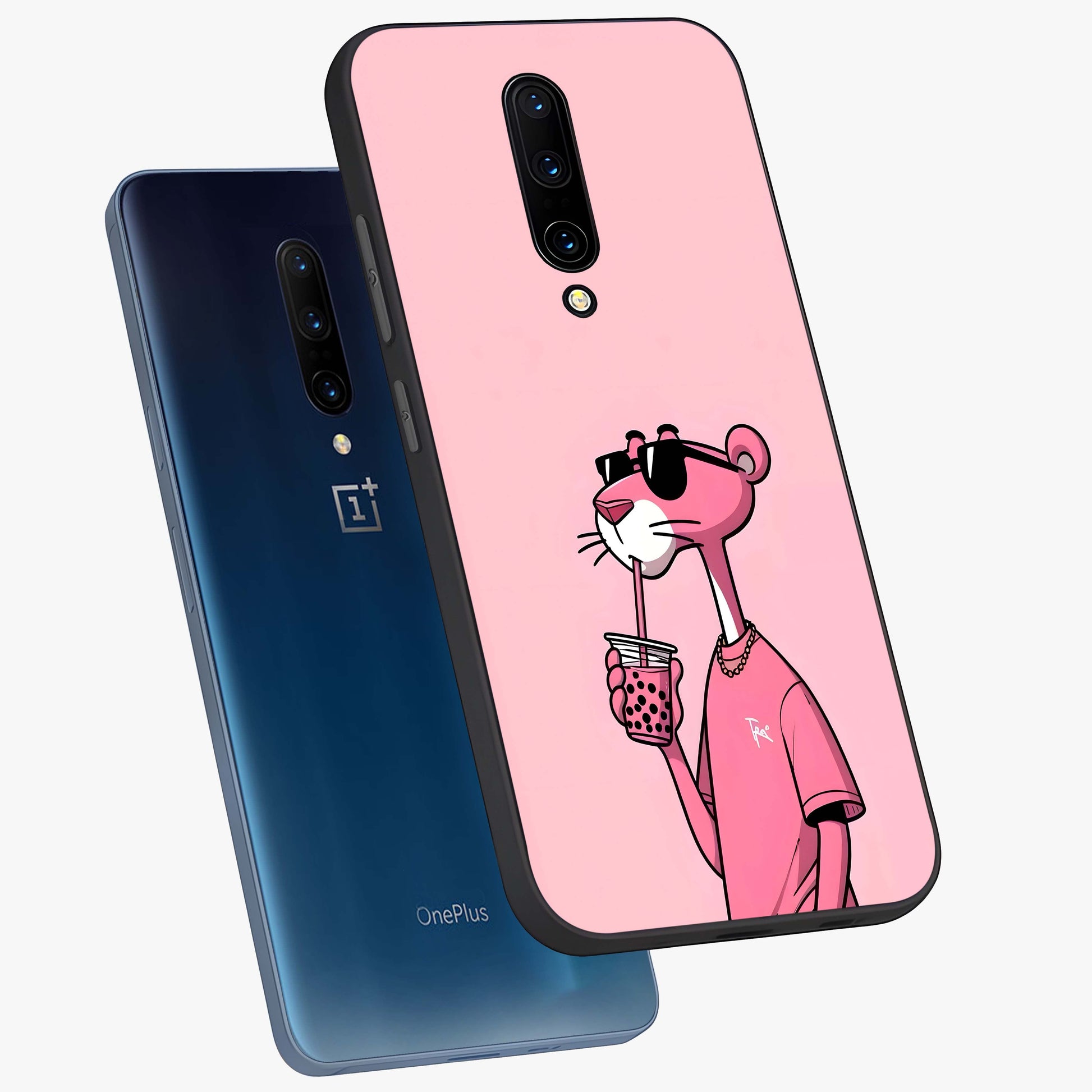 Pink Panther Glass Case displayed in angled mockup highlighting playful cartoon character design with vibrant pink aesthetic.