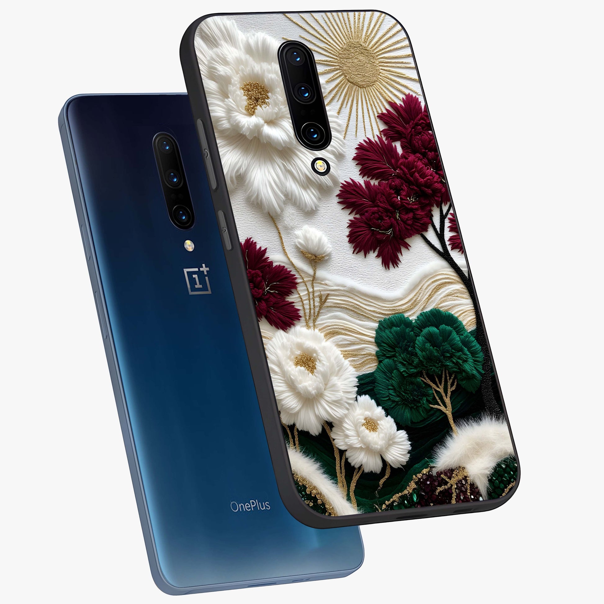 Radiant Bloom Elegance Glass Case displayed in angled mockup highlighting graceful floral design with radiant aesthetic style.
