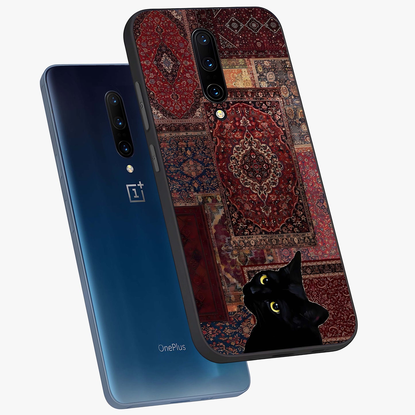 Regal Magic Cat Apple Glass Case displayed in angled mockup highlighting whimsical feline design with fantasy aesthetic.