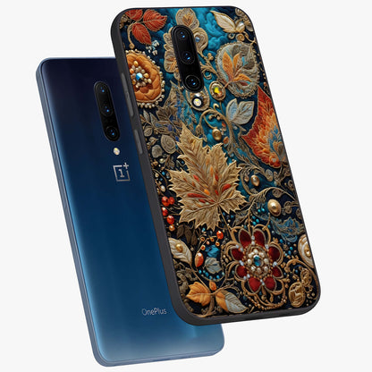 Royal Jewel Garden Glass Case displayed in angled mockup highlighting vibrant jewel inspired floral design with elegant aesthetic.