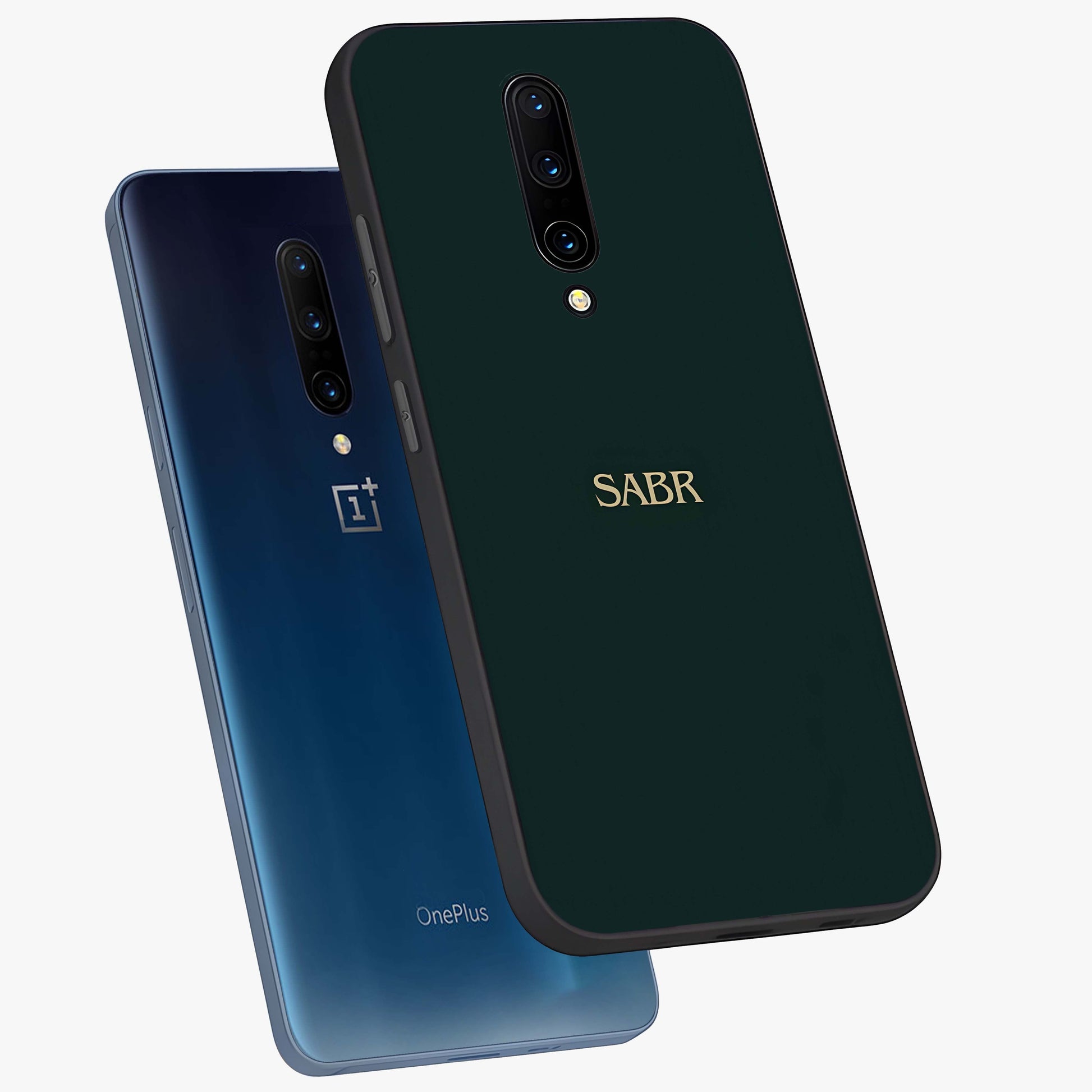 Sabr Minimal Patience Glass Case displayed in angled mockup highlighting simple inspirational design with clean aesthetic style.