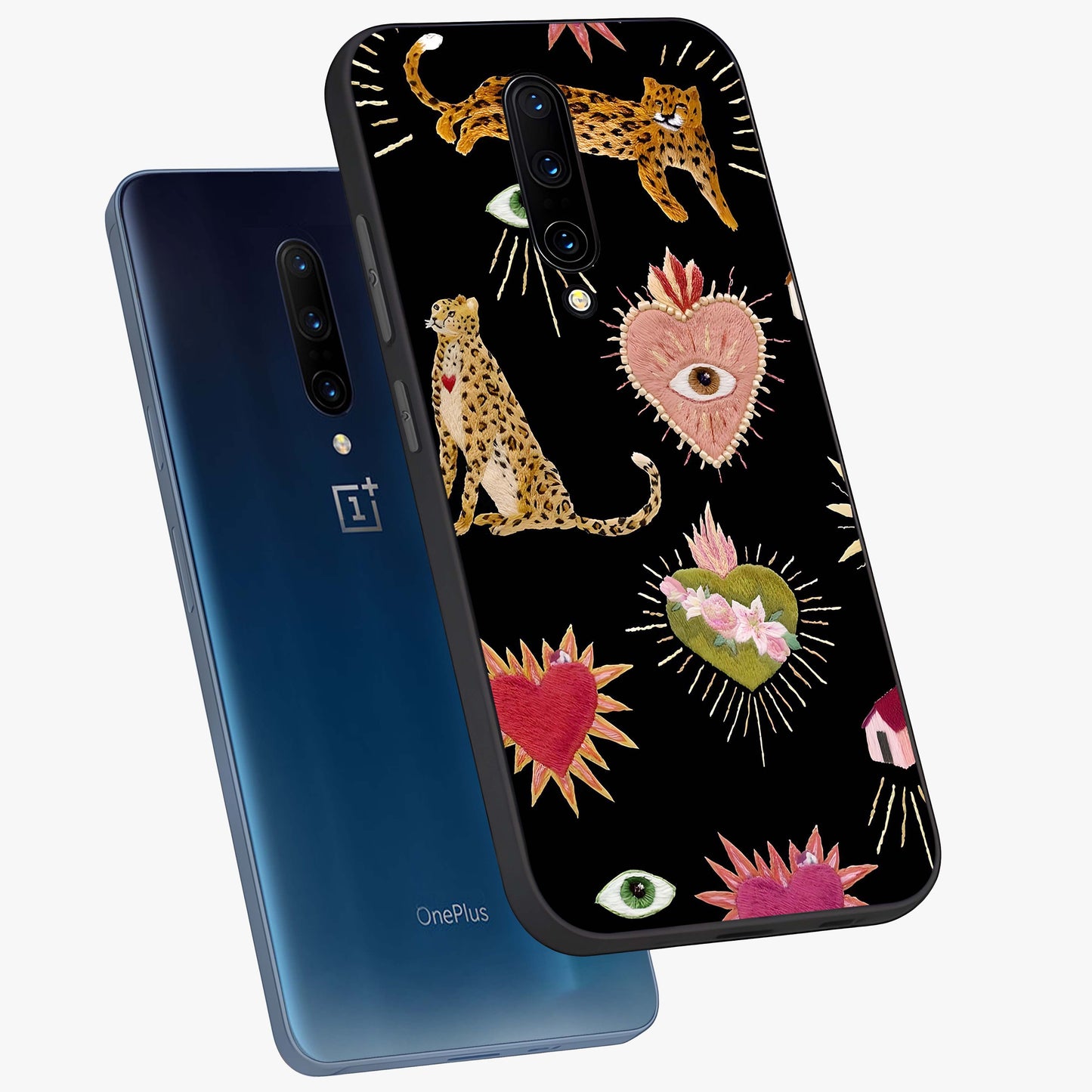 Sacred Jungle Heart Glass Case displayed in angled mockup highlighting lush tropical design with natural aesthetic style.