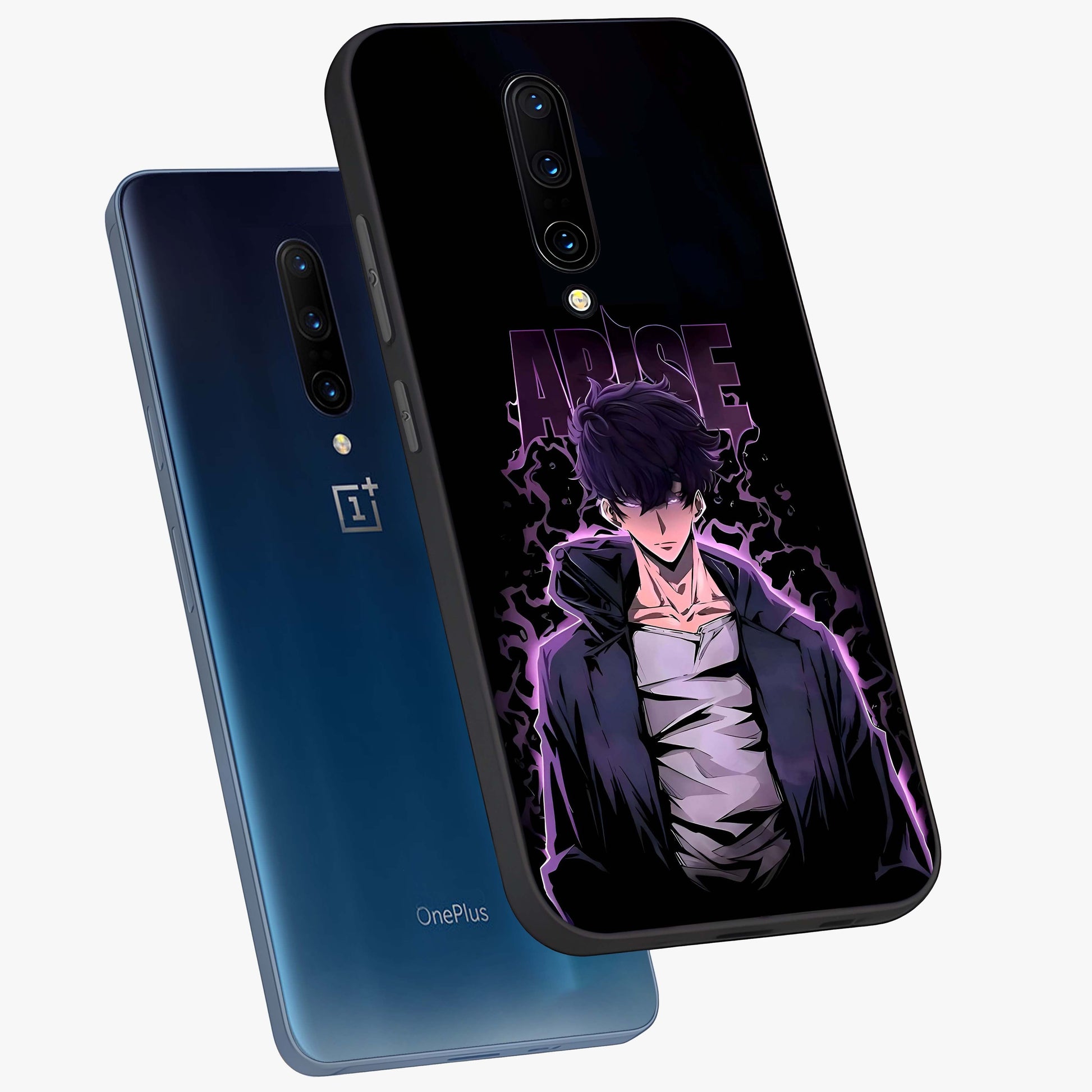Shadow Monarch Awakening Glass Case displayed in angled mockup highlighting dramatic shadow warrior design with fantasy aesthetic.