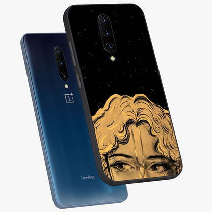 Shri Krishna Art Glass Case displayed in angled mockup highlighting spiritual Krishna illustration with divine aesthetic.
