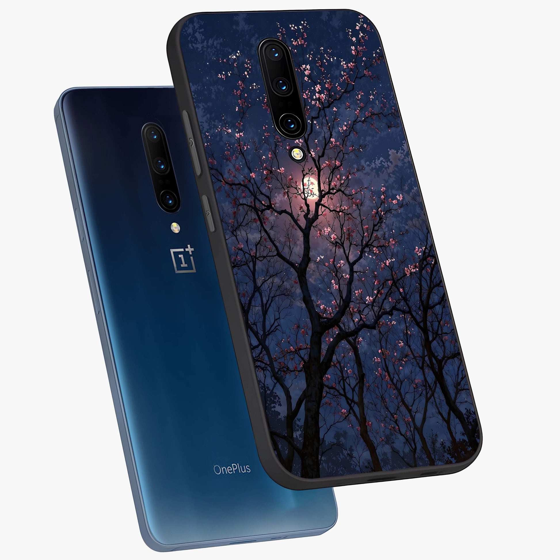 Twilight Sakura Serenade Glass Case displayed in angled mockup highlighting delicate sakura flower design with dreamy aesthetic.