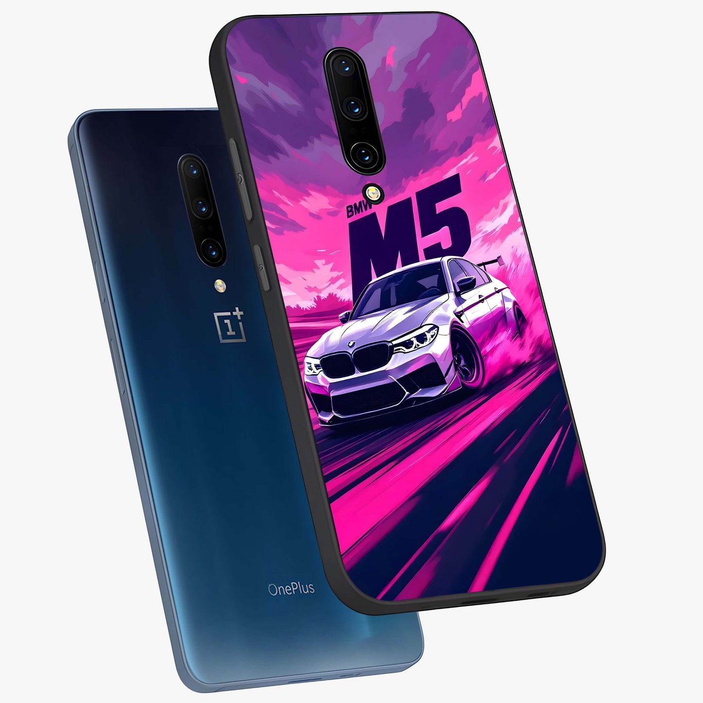 Velocity Drift Pulse Glass Case displayed in angled mockup highlighting dynamic drift design with sporty automotive aesthetic.