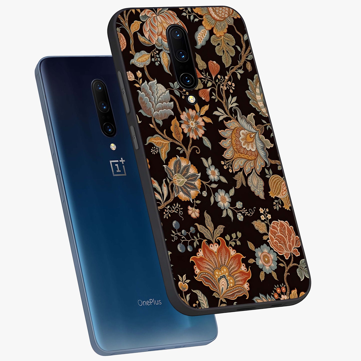 Vintage Floral Dream Glass Case displayed in angled mockup highlighting elegant vintage flower design with soft aesthetic style.