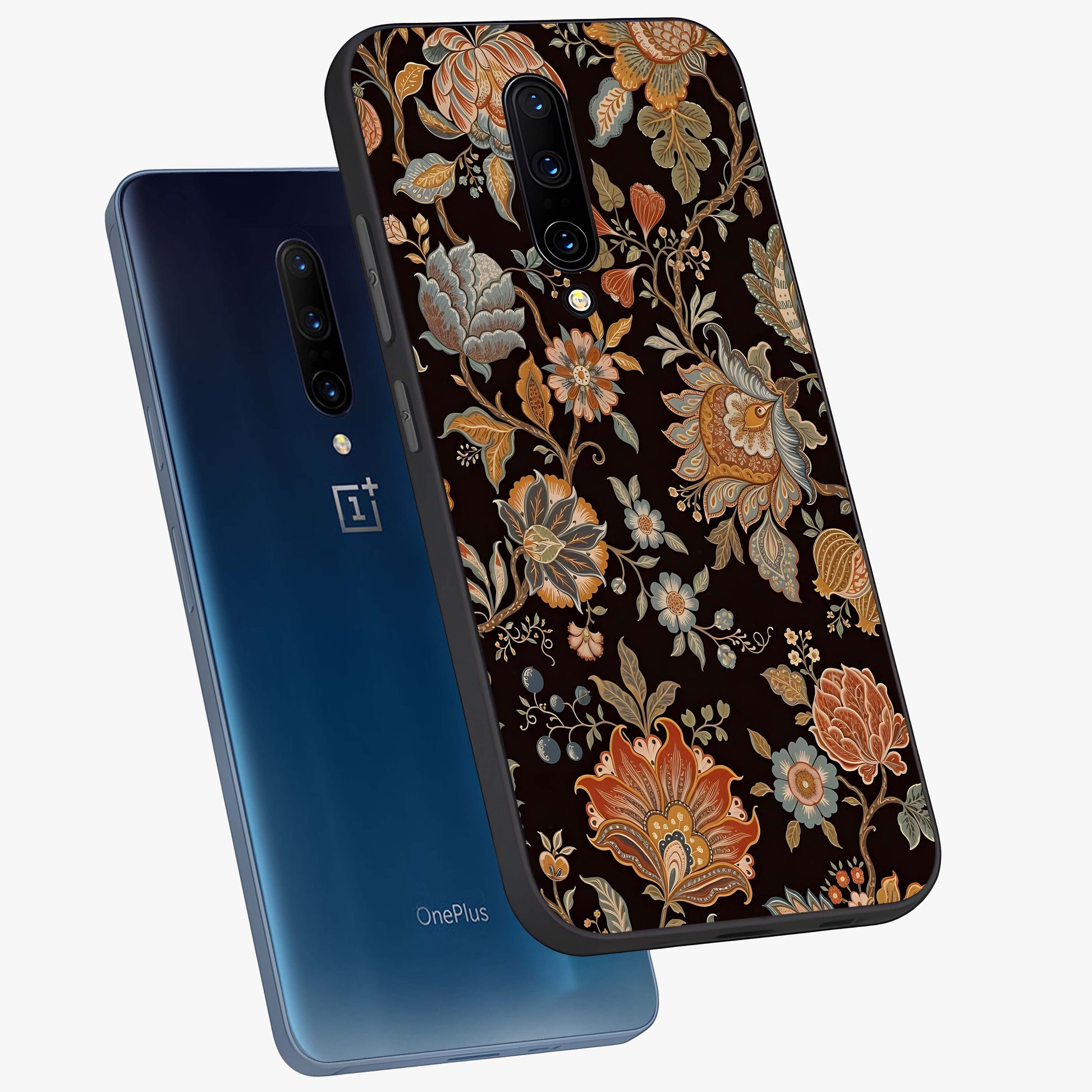 Vintage Floral Dream Glass Case displayed in angled mockup highlighting elegant vintage flower design with soft aesthetic style.