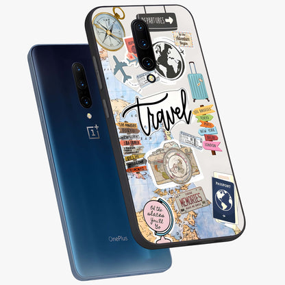 Wanderlust Journal Glass Case displayed in angled mockup highlighting adventure themed design with aesthetic travel vibe.