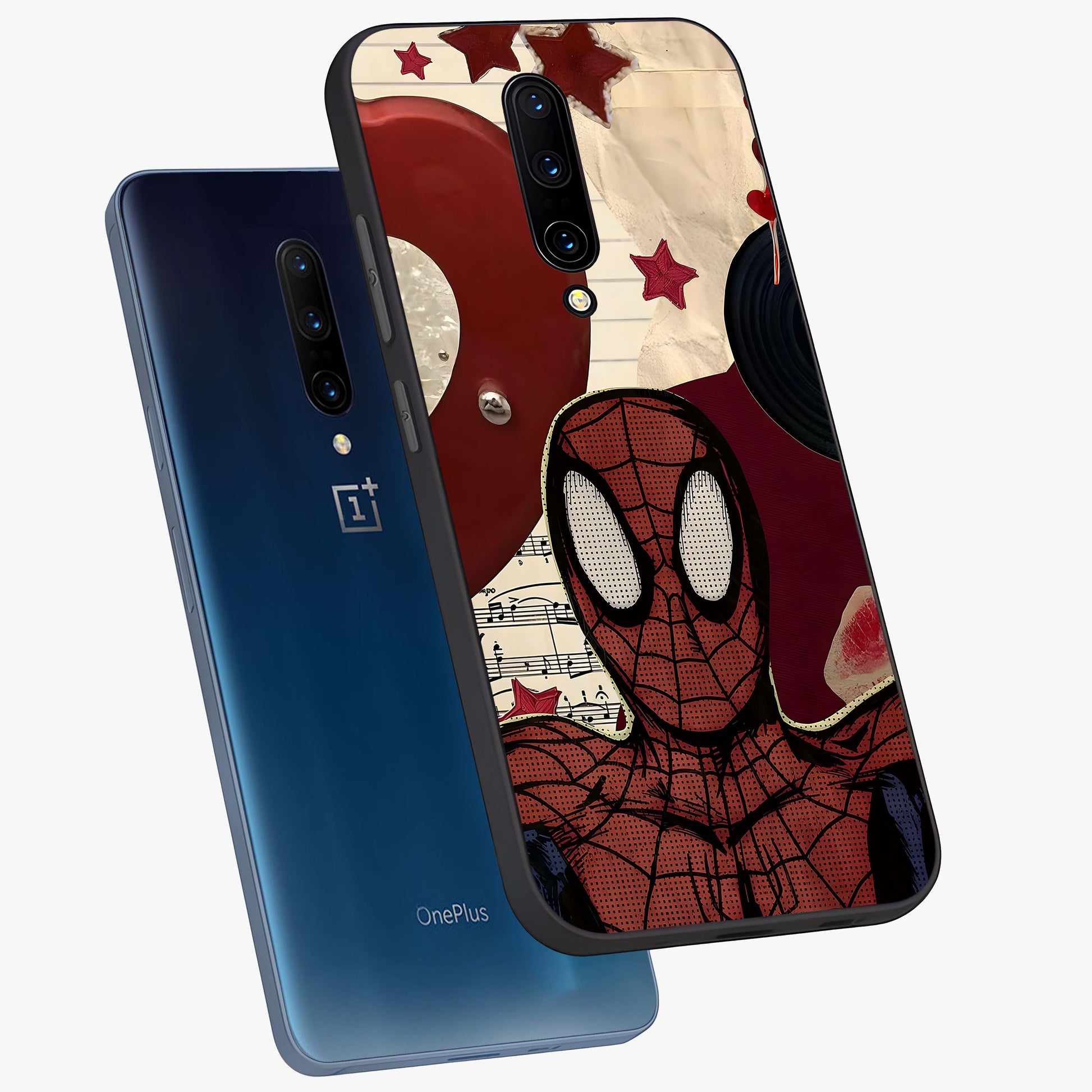 Web Warrior Vibes Glass Case displayed in angled mockup highlighting dynamic web design with comic style aesthetic.
