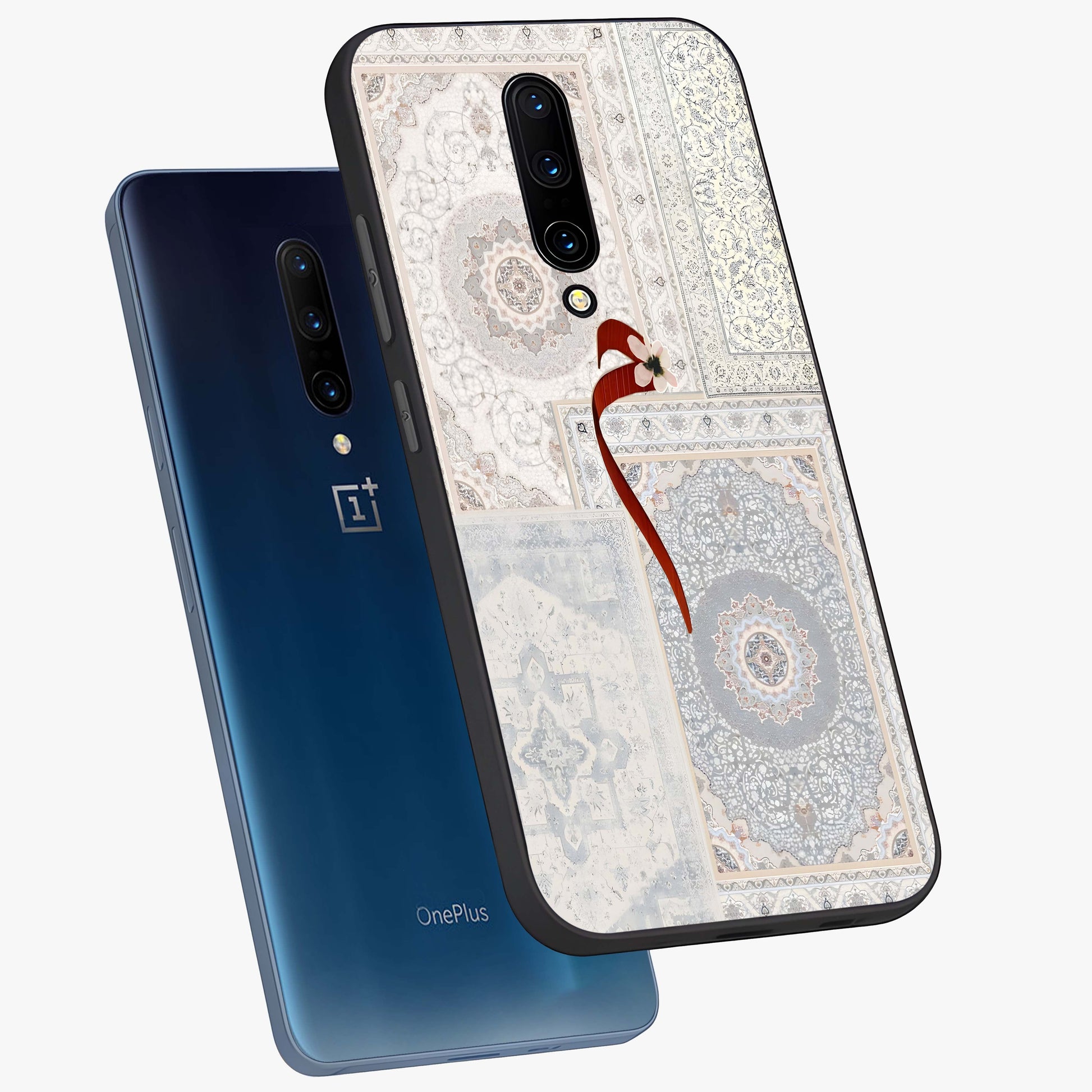 White Aesthetic Bow Glass Case displayed in angled mockup highlighting clean bow design with soft aesthetic style.