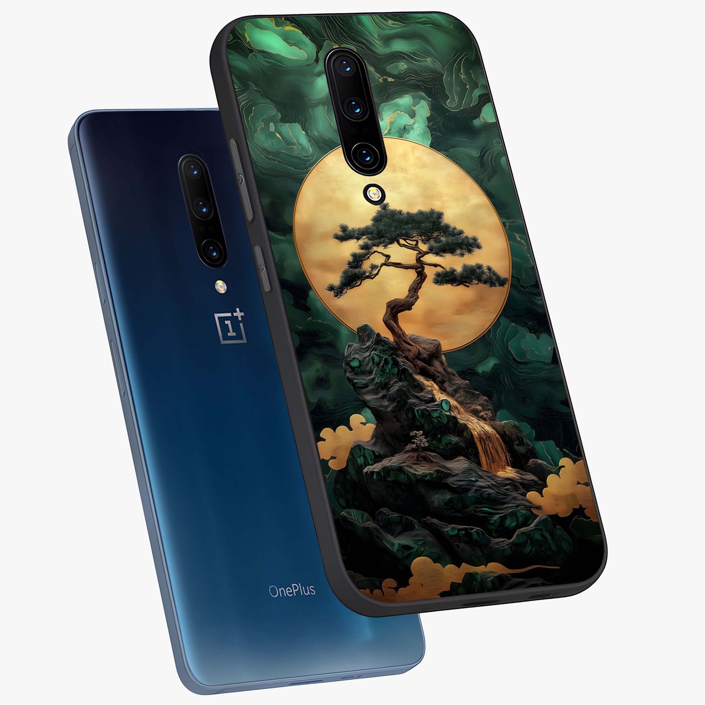 Zen Moon Rise Glass Case displayed in angled mockup highlighting peaceful lunar design with zen aesthetic style.