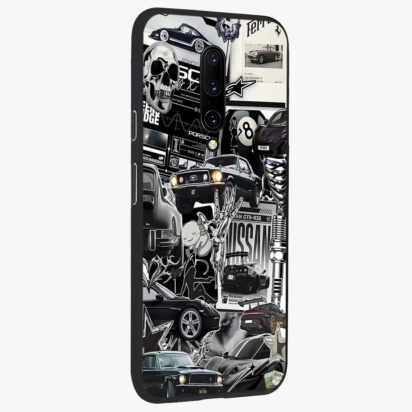 Aesthetic Dark Love Glass Case upright view showcasing dramatic romantic artwork with modern aesthetic style.