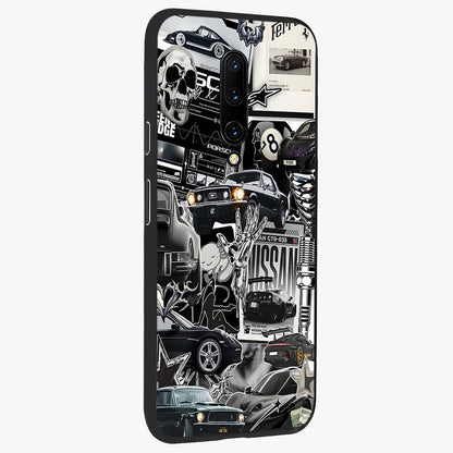 Aesthetic Dark Love Glass Case upright view showcasing dramatic romantic artwork with modern aesthetic style.