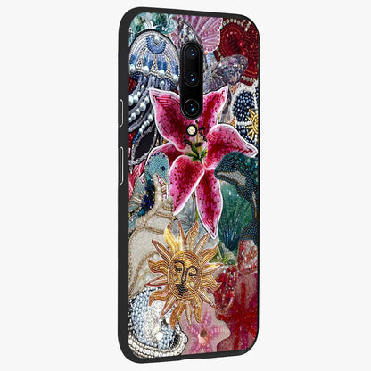 Beaded Garden Fantasy Glass Case upright view showcasing whimsical garden aesthetic with artistic bead details.