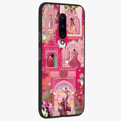Blossoms of Rajasthan Glass Case upright view showcasing colorful floral design inspired by traditional Indian art.