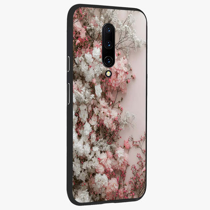 Blush Blossom Cloud Glass Case upright view showcasing calm floral cloud artwork with gentle dreamy theme.