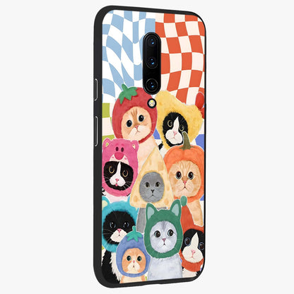 Cats in Fruits Glass Case upright view showcasing charming cat artwork with fun fruity theme.