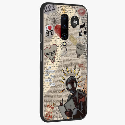 City Dream Sketch Glass Case upright view showcasing urban skyline artwork with stylish hand drawn design.