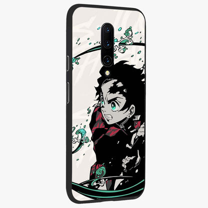 Demon Slayer Glass Case upright view showcasing powerful anime artwork with intense warrior theme.