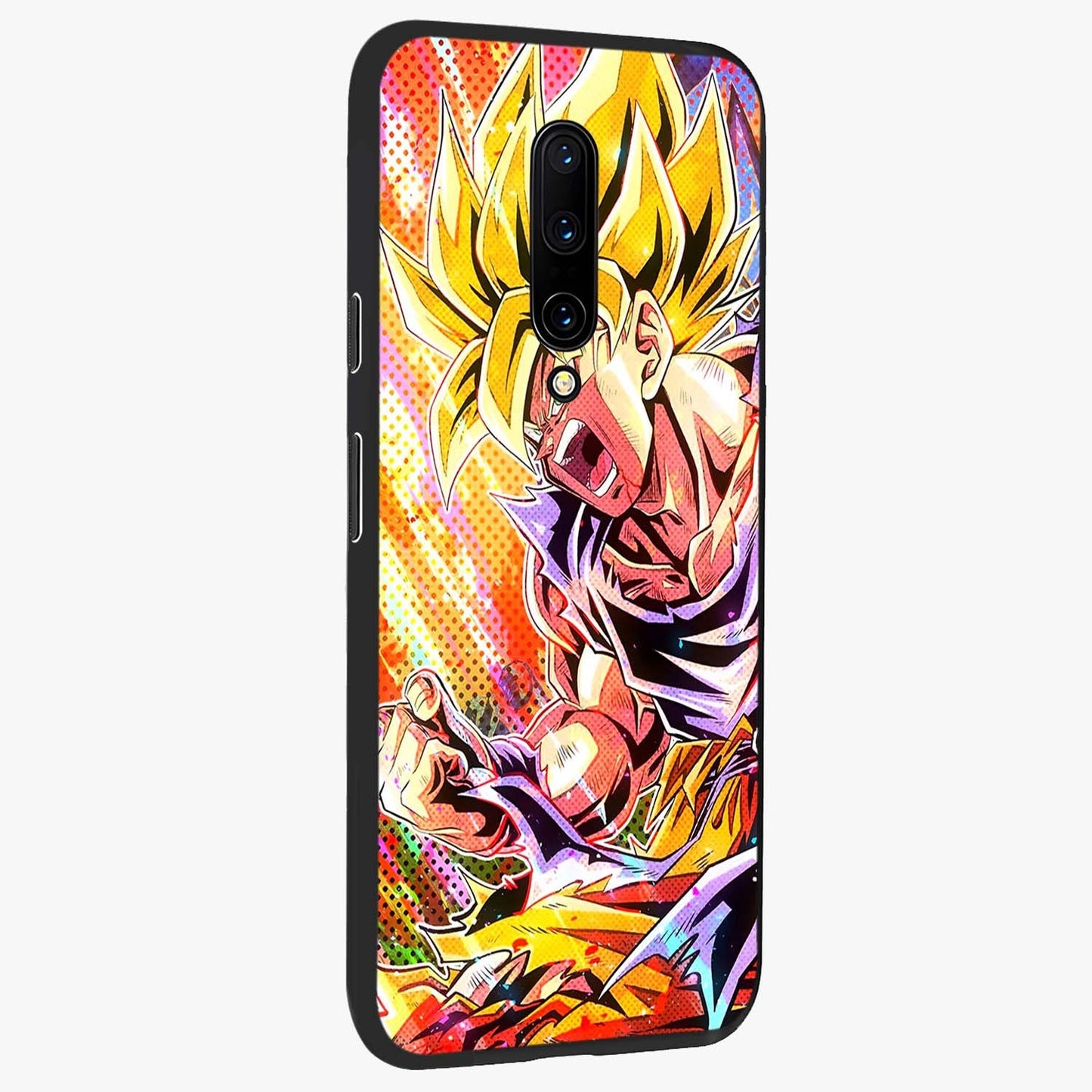 Firing Goku Glass Case upright view showcasing energetic anime artwork with bold warrior theme.