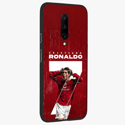 Goal Celebration Legacy Glass Case upright view showcasing dynamic football inspired artwork with victory celebration aesthetic.
