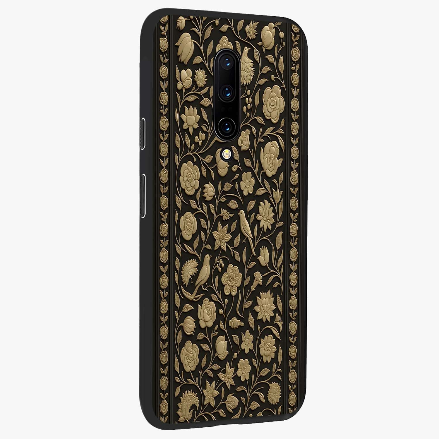 Golden Evil Eye Mandala Glass Case upright view showcasing decorative evil eye mandala artwork with spiritual aesthetic style.