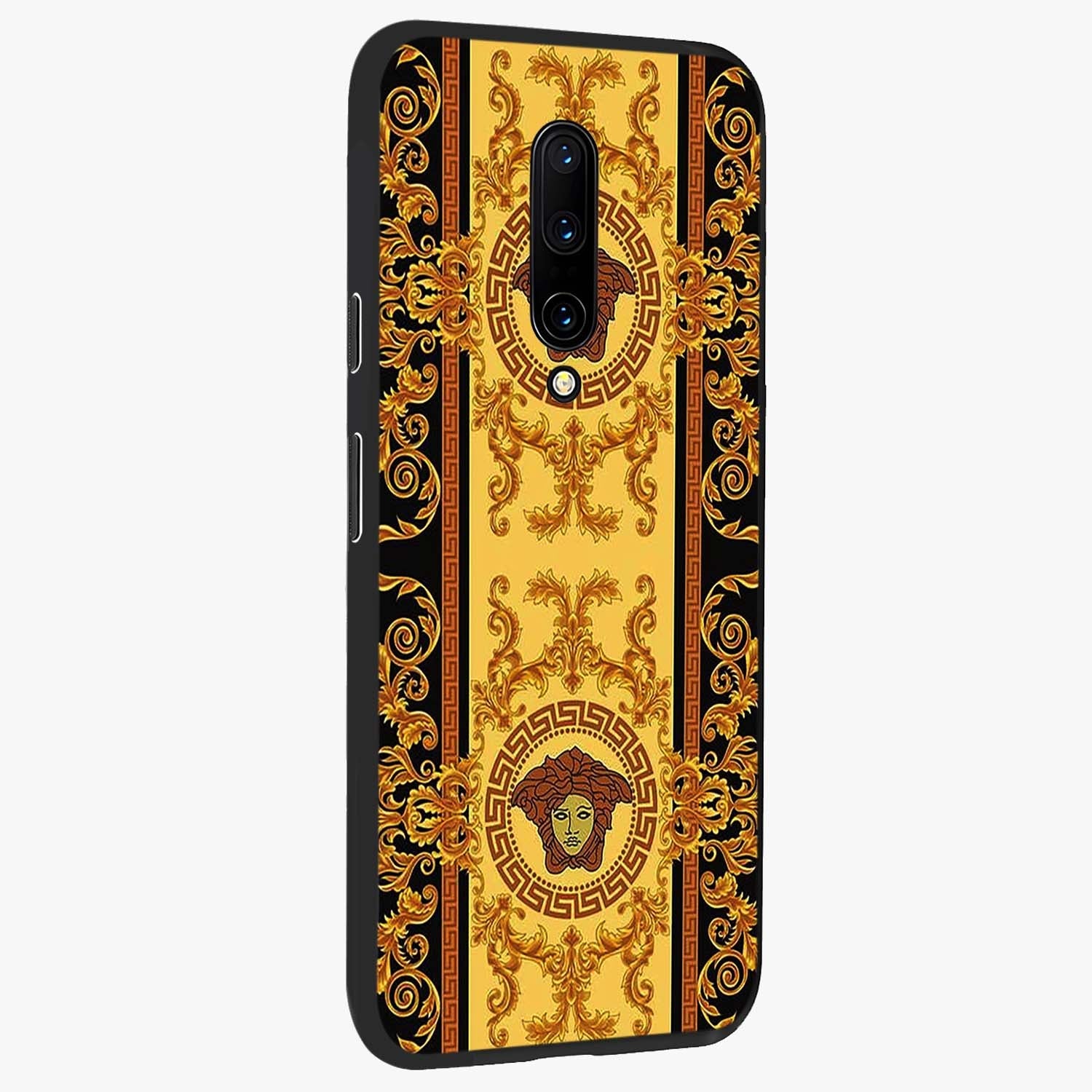 Golden Lotus Glow Glass Case upright view showcasing luminous lotus artwork with peaceful divine theme.