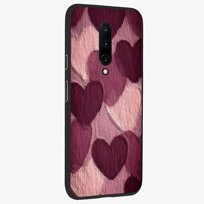 Layered Paper Hearts Glass Case upright view showcasing decorative layered heart artwork with sweet love theme.