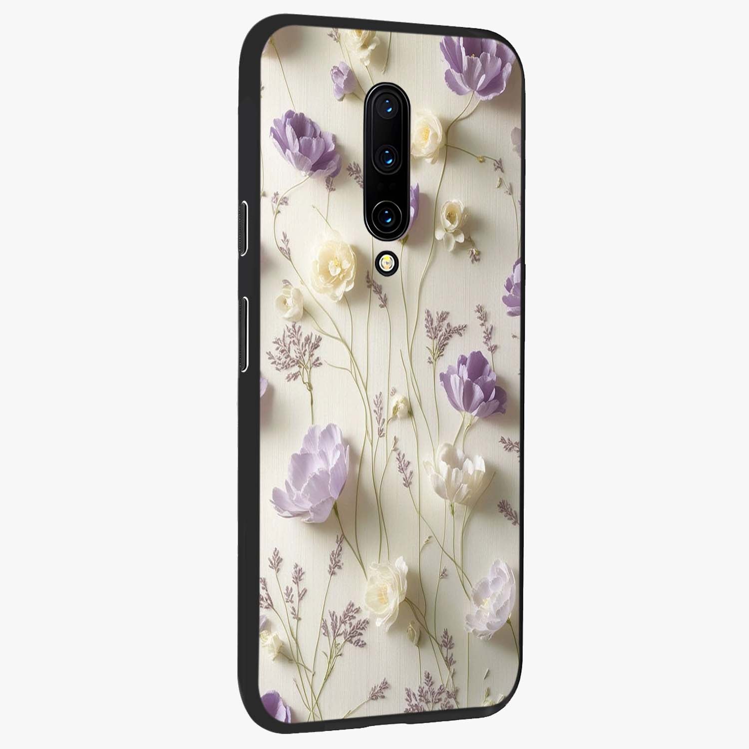 Lilac Breeze Harmony Glass Case upright view showcasing delicate lilac artwork with peaceful floral theme.