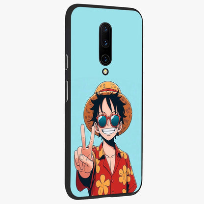 Luffy Summer Anime Vibe Glass Case upright view showcasing dynamic anime artwork with bright adventurous theme.