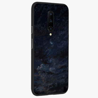 Lunar Veil Silence Glass Case upright view showcasing calm moon themed artwork with serene night atmosphere.